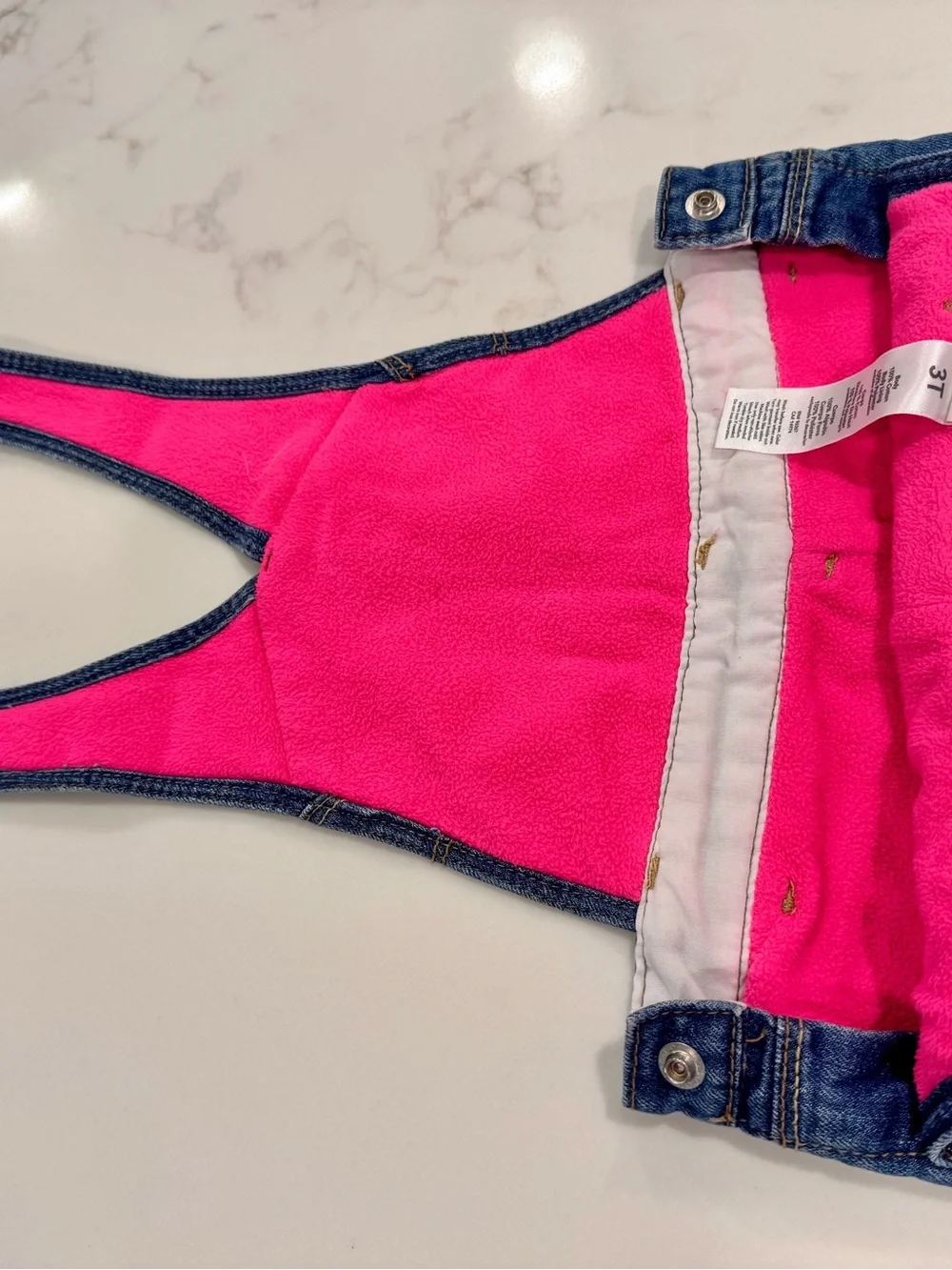 OshKosh B’gosh Fleece Lined Denim Overalls 3T Pink